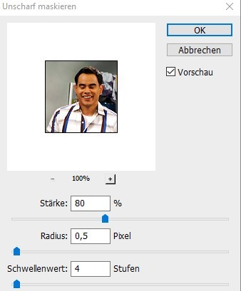 Unsharp Mask settings